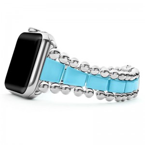 Lagos Stainless Steel Smart Caviar Blue Ceramic and Stainless Steel 42-44mm Watch Bracelet