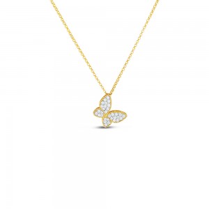 Roberto Coin 18K Yellow Gold Princess Butterfly Diamond Pendant Necklace