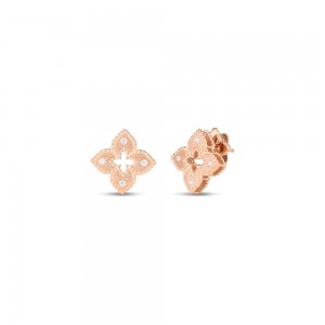 Roberto Coin 18K Rose Gold Diamond Petite Venetian Earrings-XS