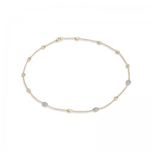 Marco Bicego 18K Yellow and White Gold Siviglia Collection Diamond Small Bead Necklace