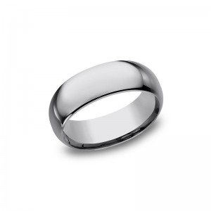 Benchmark Tungsten White 8mm Dome Comfort Fit Wedding Band