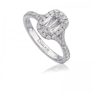 Christopher Designs 14K White Gold Diamond Halo Engagement Ring