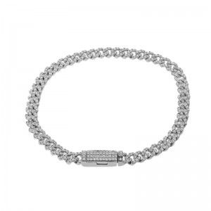 Simon G. 14K White Gold Diamond Curb Link Bracelet 7