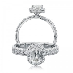 L'Amour Collection by CHRISTOPHER DESIGNS  Diamond Halo Engagement Ring