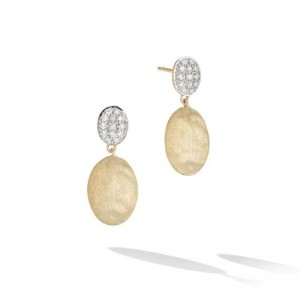 Marco Bicego 18K Yellow & White Gold Siviglia Earrings with Round Diamonds 0.2 Tcw F-G VS
