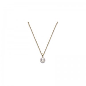 Mikimoto 18K Yellow Gold Akoya Cultured Pearl Pendant Necklace