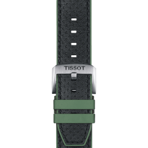 Tissot official green leather and rubber strap lugs 22 mm