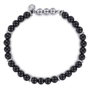 Gabriel & Co. Sterling Silver Black Onyx Bujukan Bracelet   Size 8