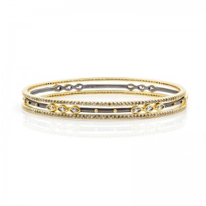 Signature Marquise Station 3-Stack Bangles