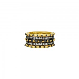 Freida Rothman Sterling Silver West Point 5 Stack Ring
