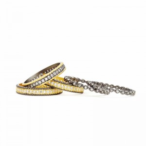 Signature Scatered Two Toned 5-Stack Ring
