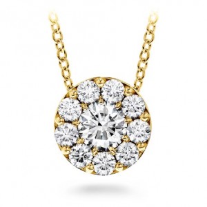 Hearts On Fire 18K Yellow Gold Diamond Necklace with 11 Round Diamonds 0.97CTW IJ VS-SI