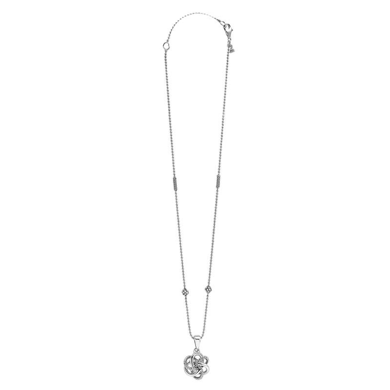 Lagos Sterling Silver Love Knot Small Sterling Silver 28x17mm Pendant Necklace