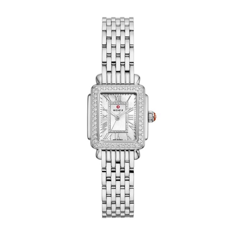 Michele Deco Madison Mini Diamond Stainless Steel Watch