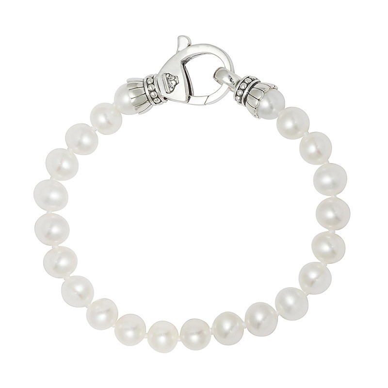 Lagos S/S Luna Pearl 7.5-8MM Single Strand Bracelet