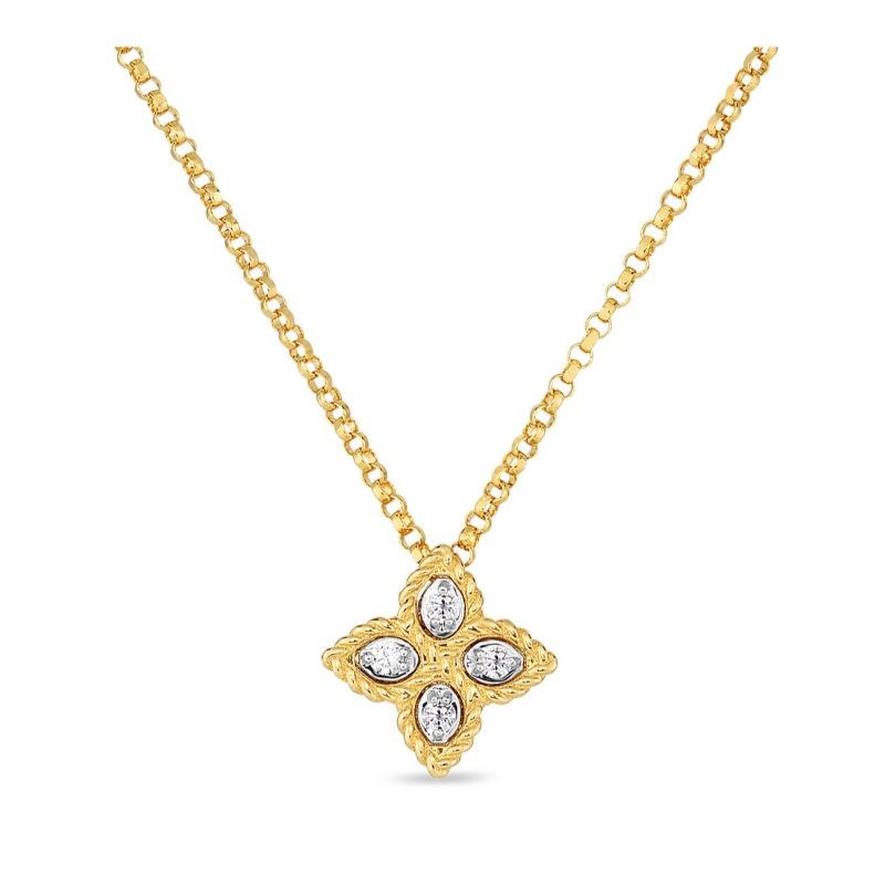 Roberto Coin 18K Yellow Gold Princess Small Diamond Pendant Necklace