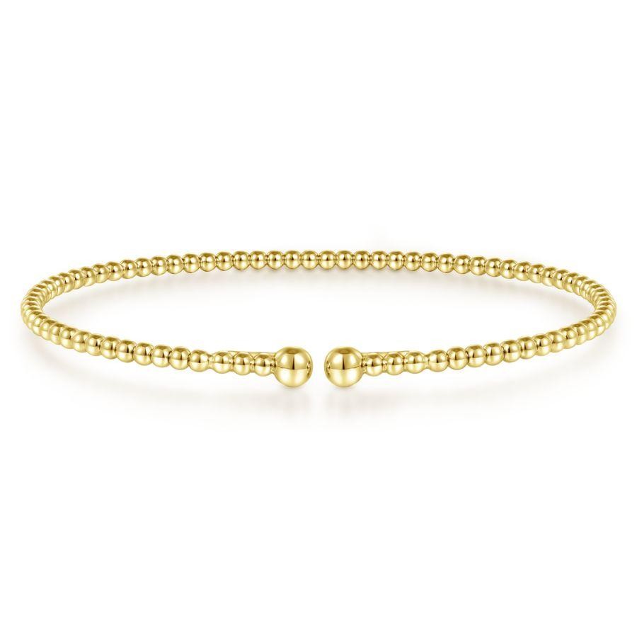 Gabriel & Co. 14K Yellow Gold Bujukan Beaded Split Bangle Bracelet