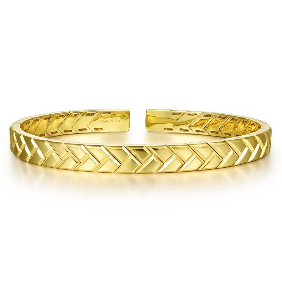Gabriel & Co 14K Yellow Gold Open Herringbone Bracelet
