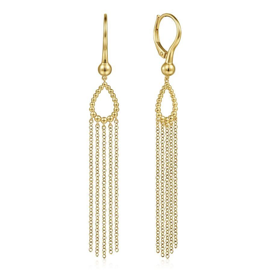 Gabriel & Co. 14K Yellow Gold Bujukan Fashion Drop Earrings