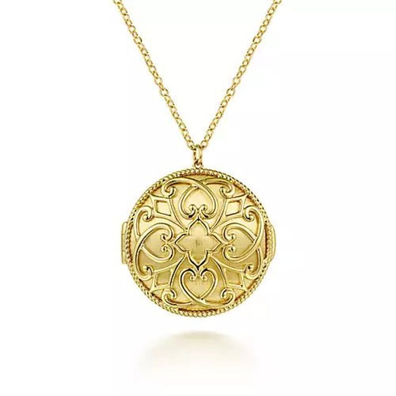 Gabriel & co. 14K Yellow Gold Locket with Chain 28
