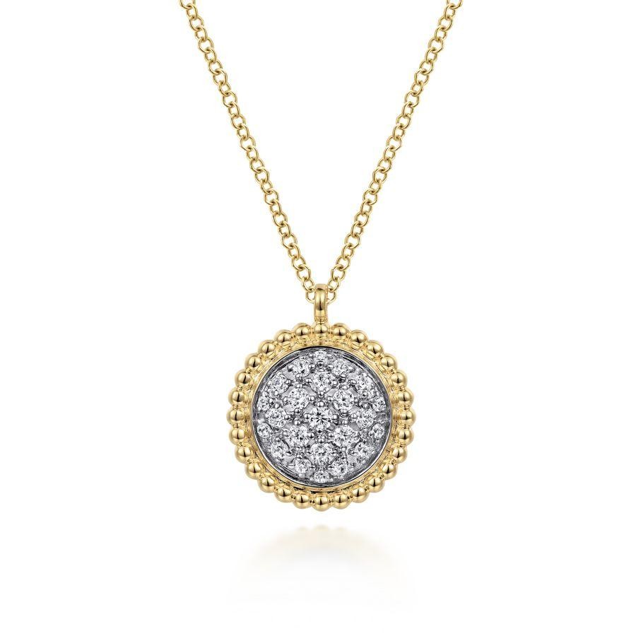 Gabriel & Co. 14K Yellow Gold Bujukan Diamond Pavé Pendant Necklace