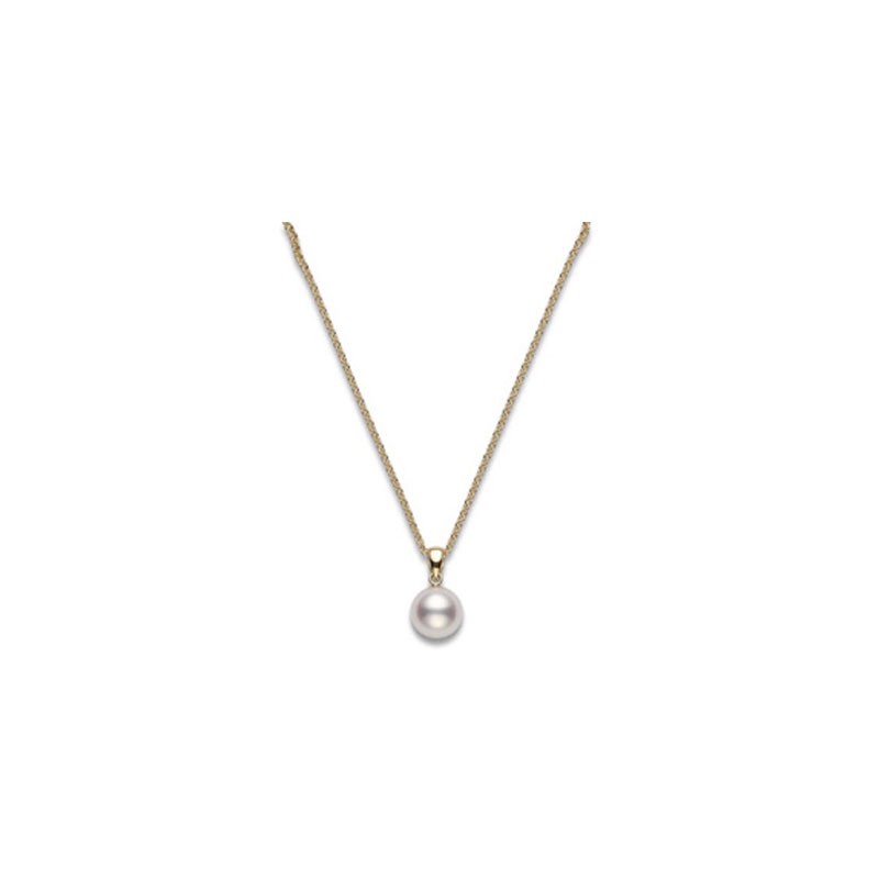 Mikimoto 18K Yellow Gold Akoya Cultured Pearl Pendant Necklace