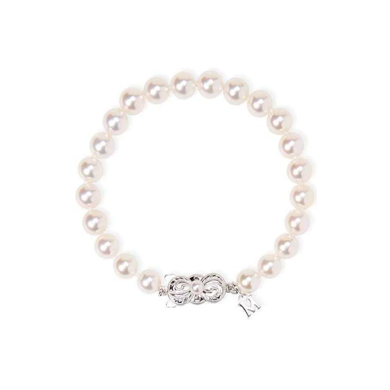 Mikimoto 18K White Gold Akoya Cultured Pearl Bracelet