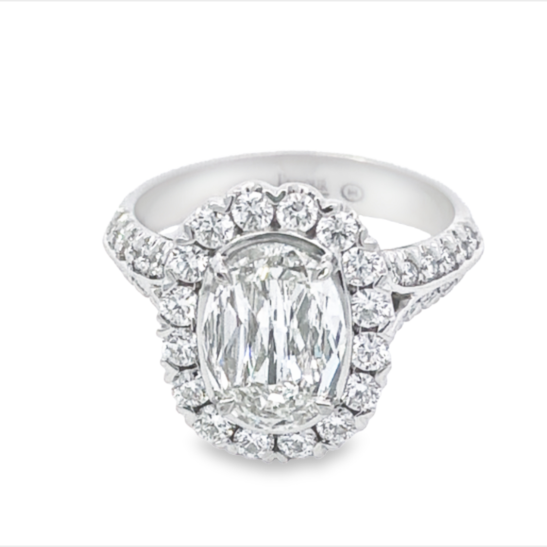 Christopher Designs 18K White Gold Diamond Halo Engagement Ring