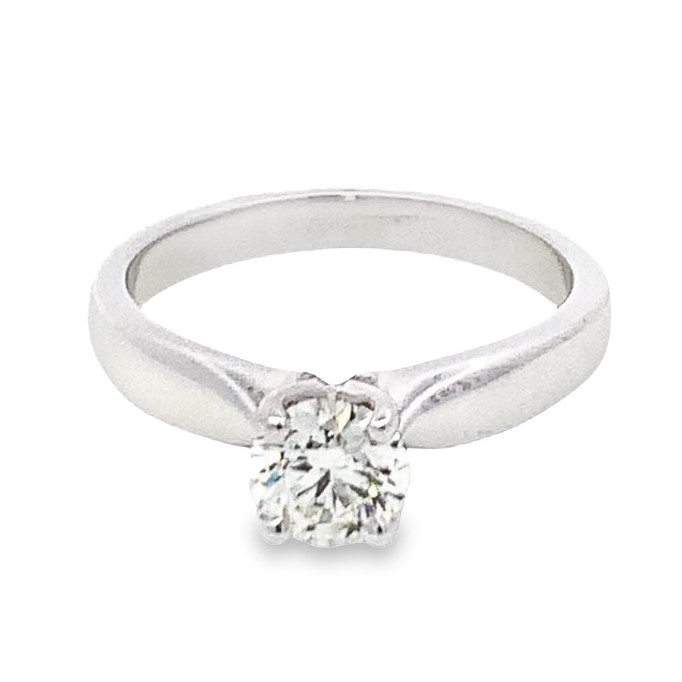 Hearts on Fire 18K White Gold Serenity Engagement Ring with 1 Round Center Diamond .71 CTS J VS1  Serial# HOF178261