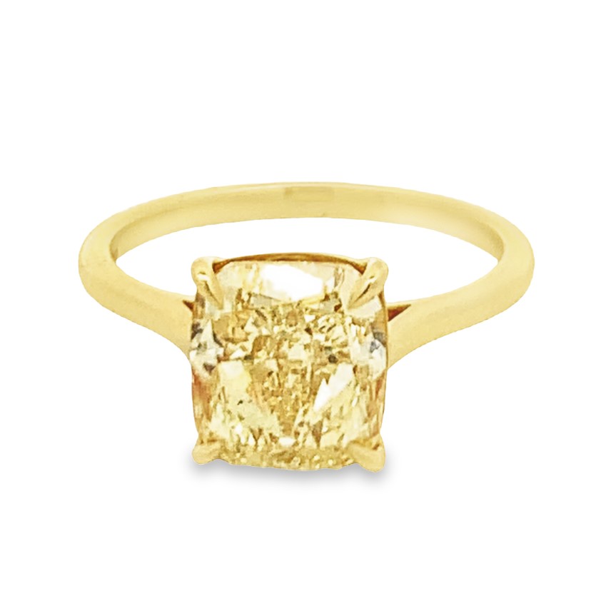 Norman Silverman 18K Yellow Gold Yellow Diamond Solitaire Engagement Ring