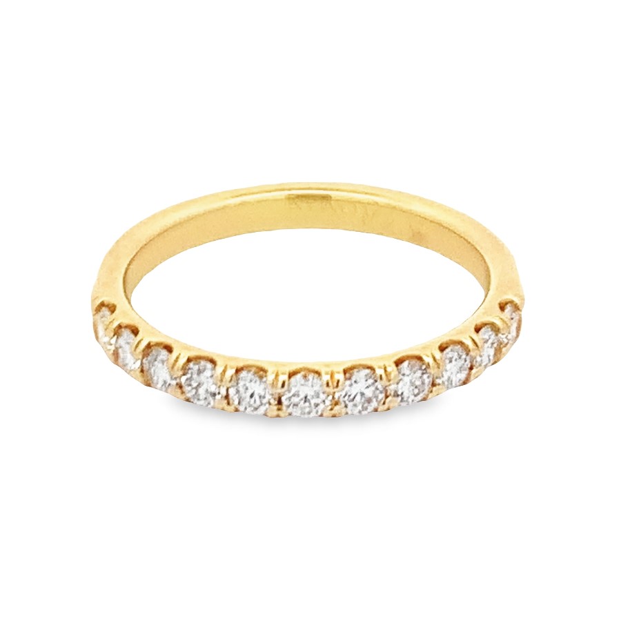 Romanza 14K Yellow Gold Anniversary Band with 11 Round Diamonds 0.52 Tcw F-G VS  Size 6.5