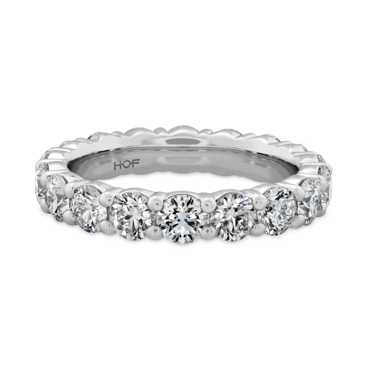 Hearts on Fire Platinum Eternity Band with 18 Round Diamonds 3.08 Tcw G-H VS-SI  Size 6.5