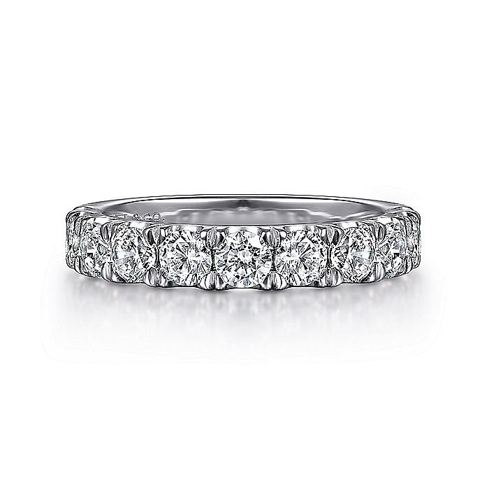 Gabriel & Co. 14K White Gold Anniversary Band with 11 Round Diamonds 1.50 Tcw G-H SI2 Size 6.5