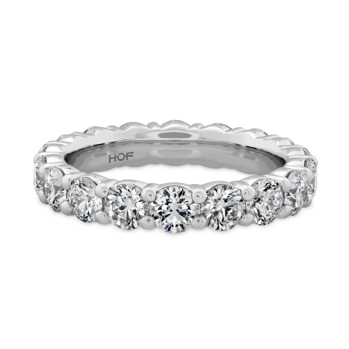 Hearts on Fire Platinum Eternity Band with 20 Round Diamonds 2.67 Tcw G-H VS-SI  Size 6.5