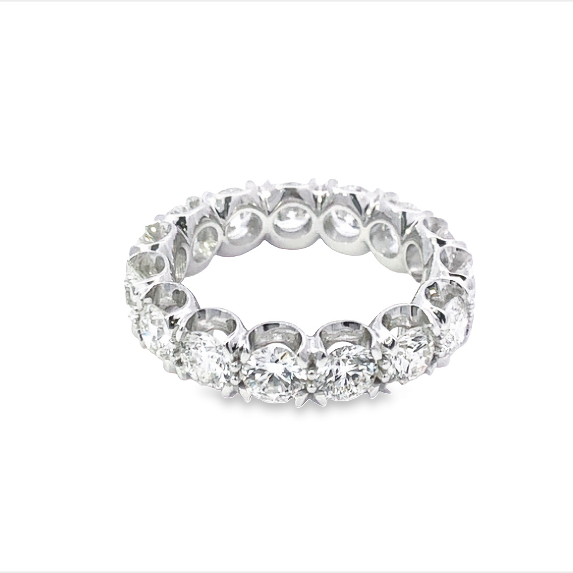 14K White Gold Eternity Band with 15 Round Diamonds 3.61 Tcw G-H SI