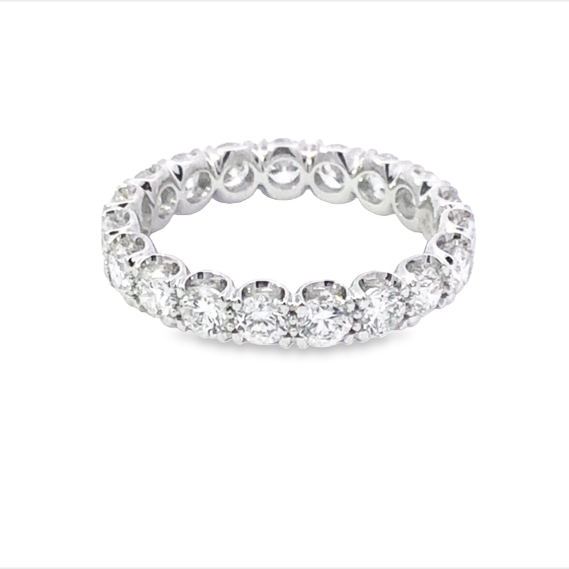14K White Gold Eternity Band with 19 Round Diamonds 2.11 Tcw G-H SI