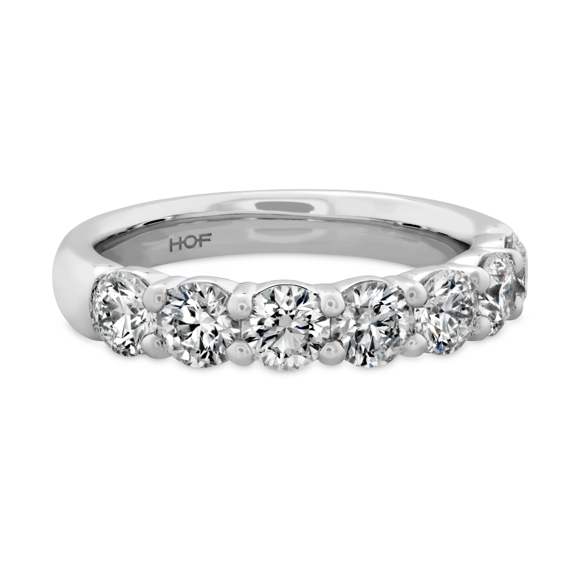 Hearts on Fire Platinum Signature Seven Stone Band with 7 Round Diamonds 1.54 CTW G-H VS-SI