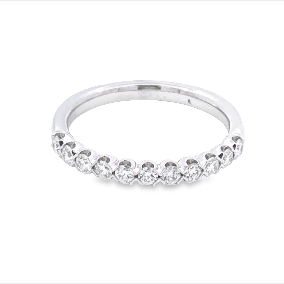 Christopher Designs 14K White Gold Anniversary Band with 11 Round Diamonds 0.37 Tcw G SI2