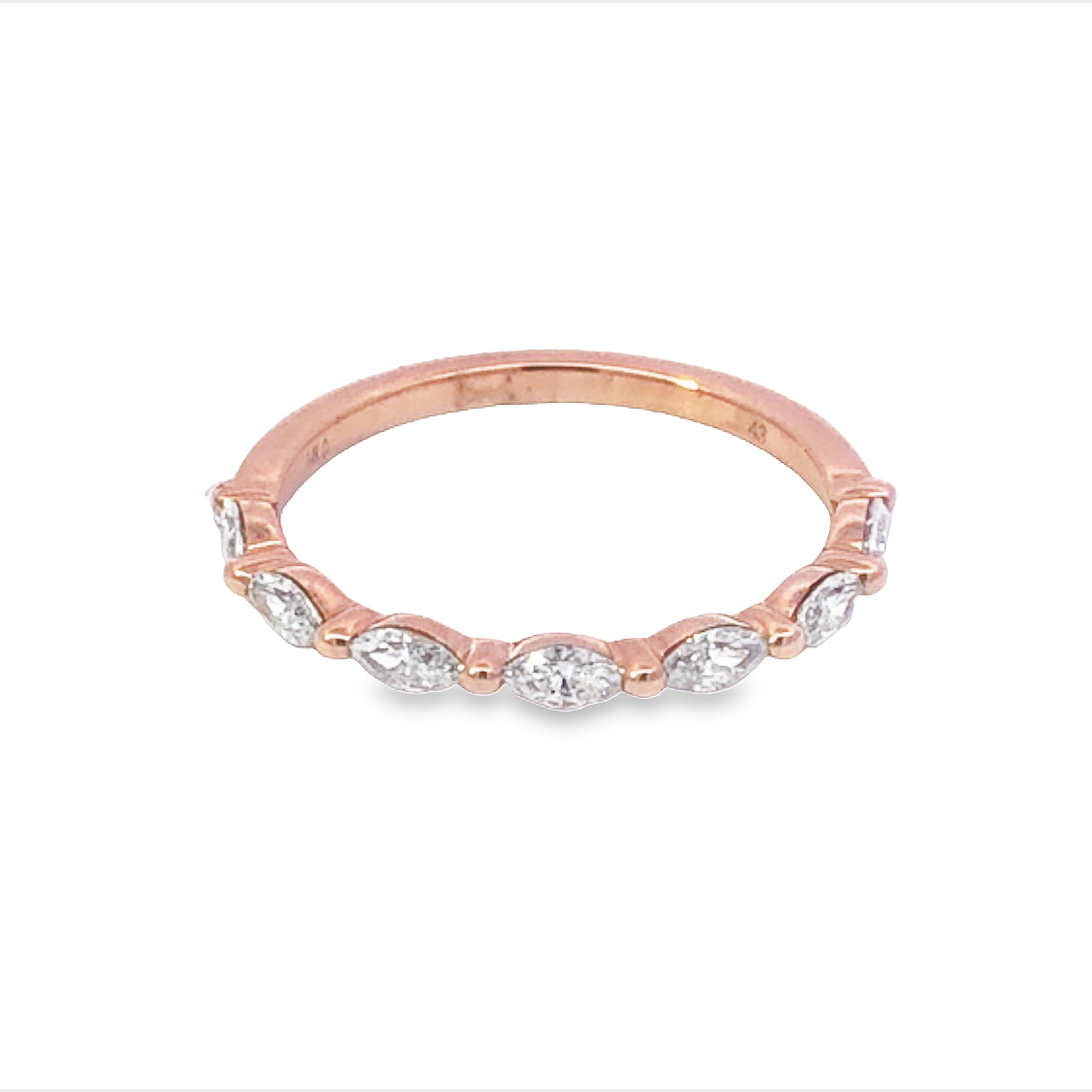 14K Rose Gold Diamond Anniversary Band