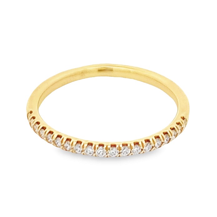 14K Yellow Gold Half Anniversary Band with 19 Round Diamonds 0.15 Tcw F-G VS