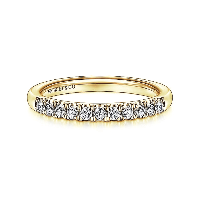 Gabriel & co. 14K Yellow Gold Anniversary Band with 11 Round Diamonds 0.23 Tw G-H SI2