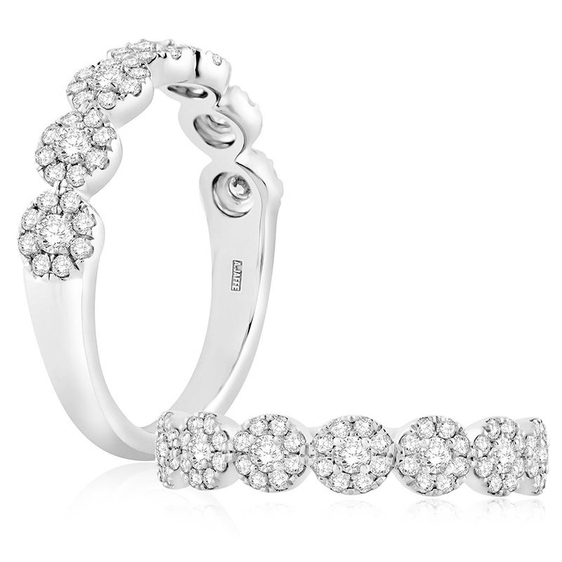 A. Jaffe 14K Yellow Gold Half Anniversary Band with 63 Round Brilliant Cut Diamonds 0.46 TCW G-H SI2