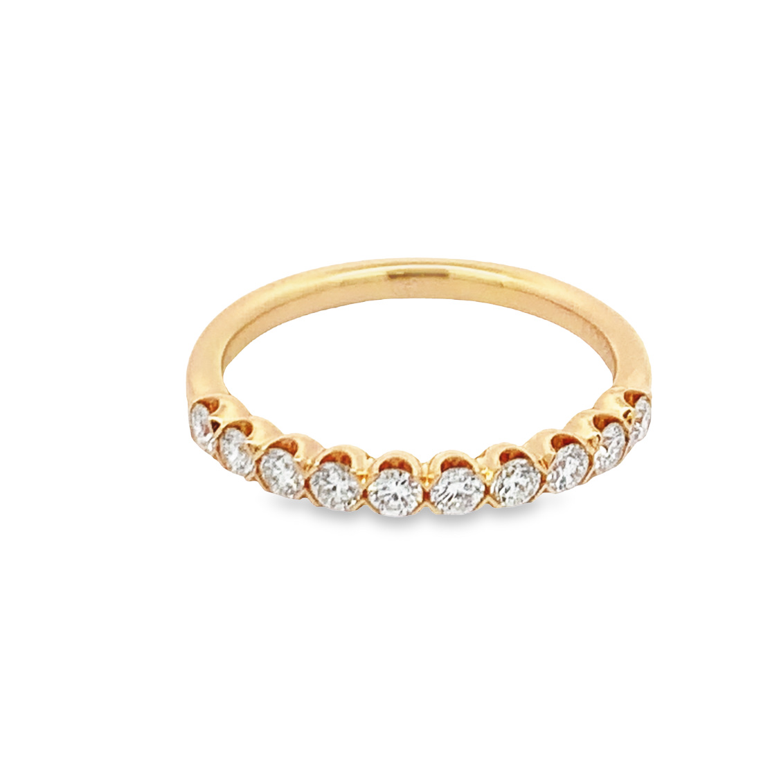 Christopher Designs 14K Yellow Gold Half Anniversary Band with 10 Round Brilliant Cut Diamonds 0.45 TCW G SI12