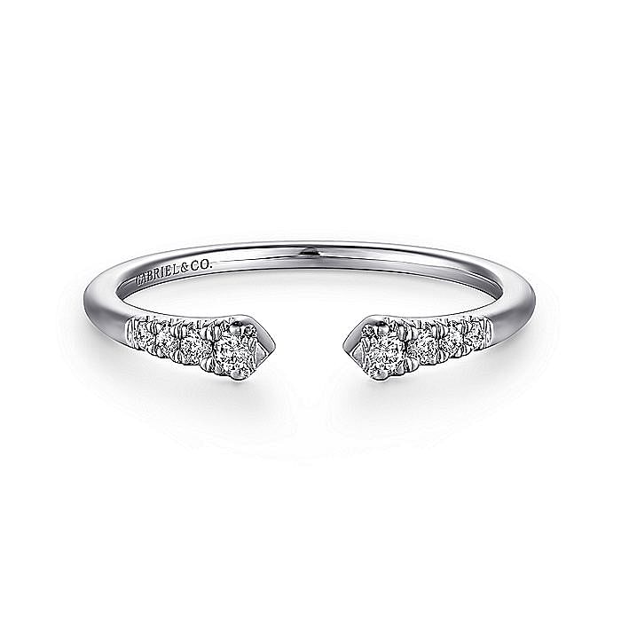 Gabriel & Co 14K White Gold Split Diamond Ring
