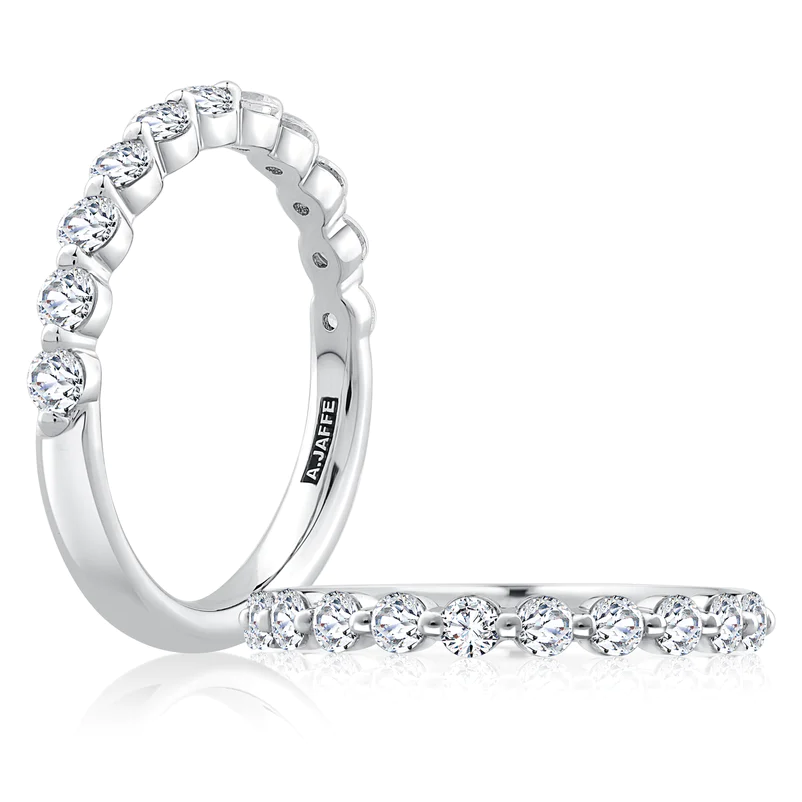 A. Jaffe 14K White Gold Diamond Half Anniversary Band