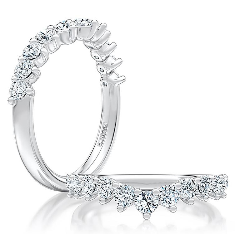 A. Jaffe 14K White Gold Curved Diamond Anniversary Band