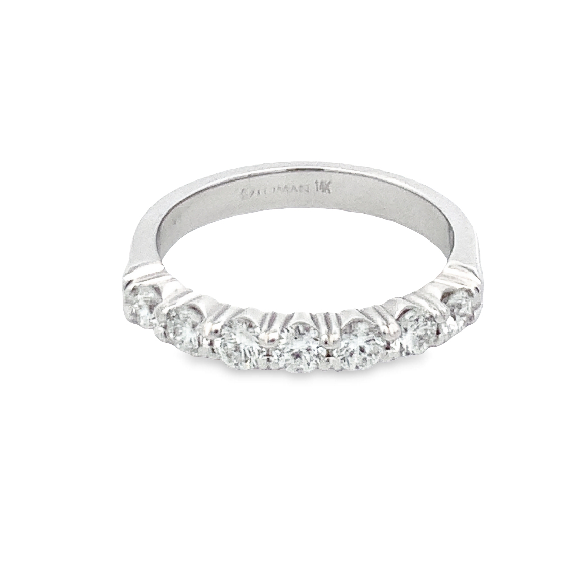 Romanza 14K White Gold Diamond Anniversary Band with 7 Round Diamonds 0.75 Tcw F-G VS  Size 6.5