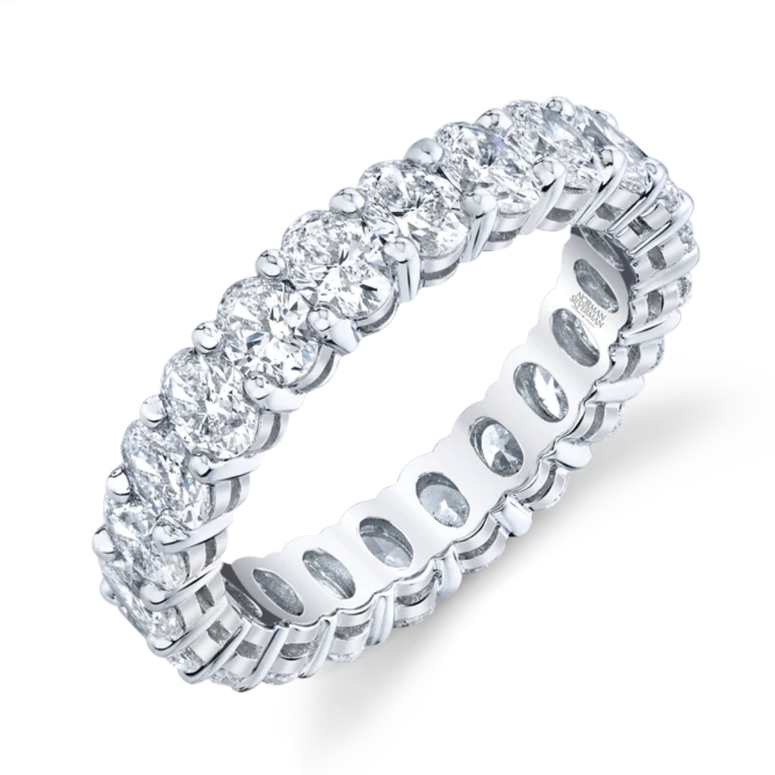 Norman Silverman Platinum Eternity band with 21 Oval Diamonds