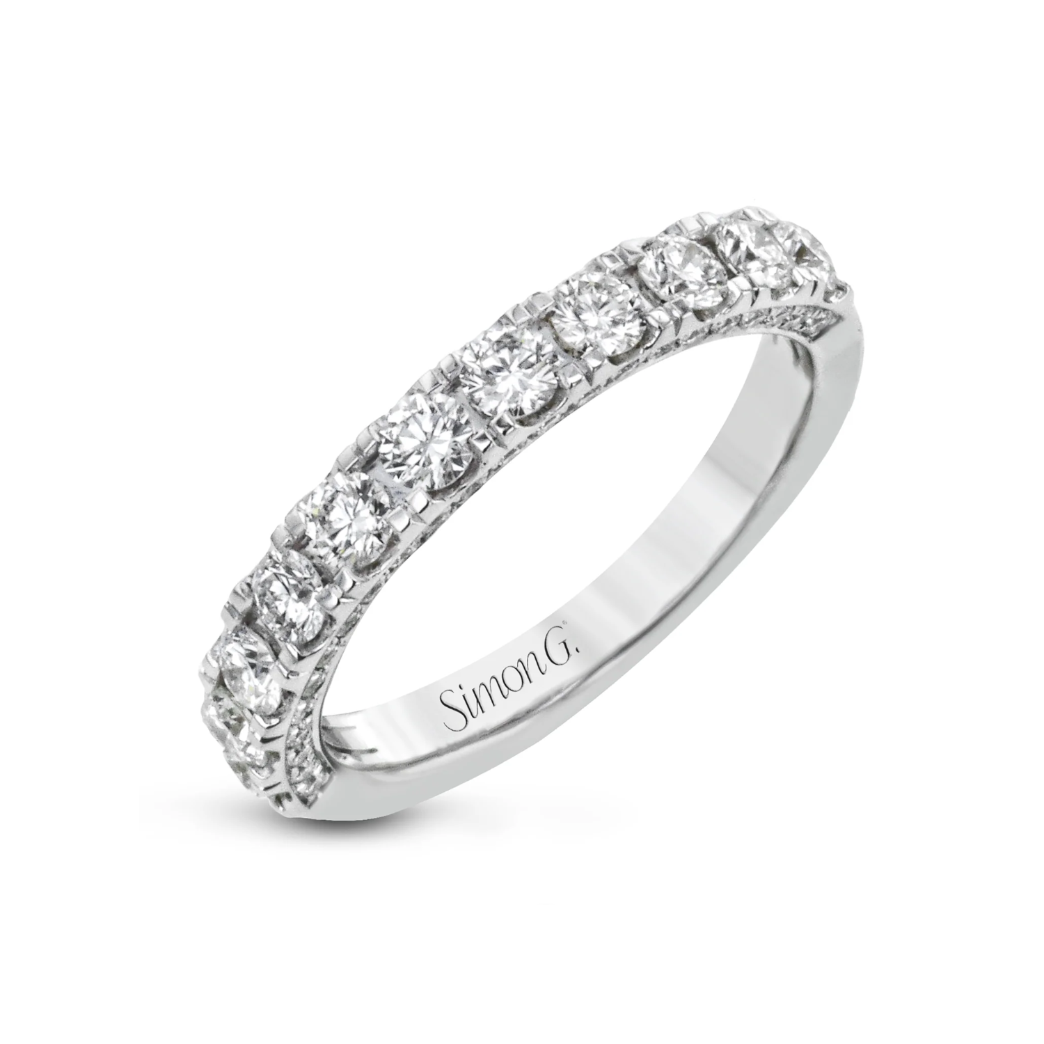 Simon G. 18K White Gold Diamond Half Anniversary Band