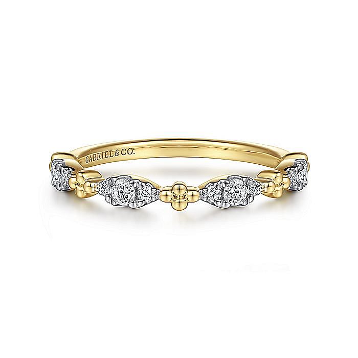Gabriel & Co. 14K Yellow Gold Diamond Marquise Shape Bujukan Stackable Ring